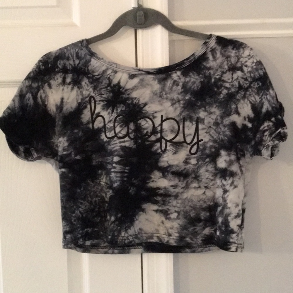 “happy” tye dye crop top